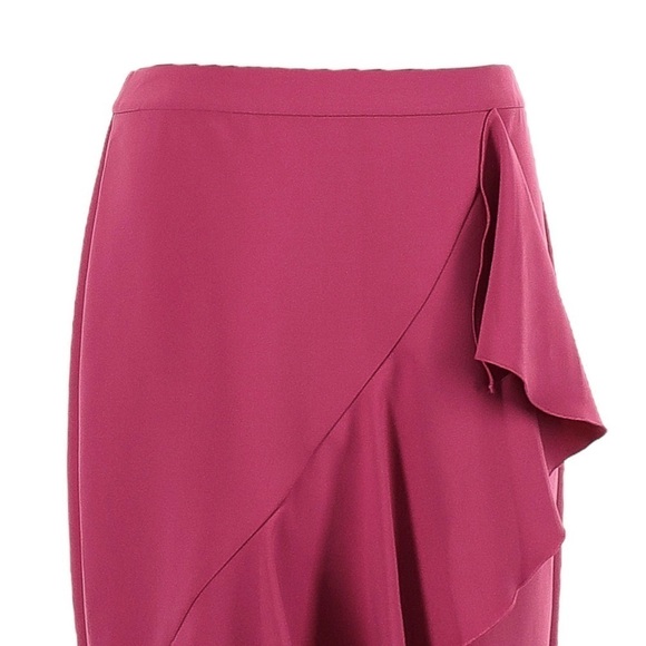 Ann Taylor Factory Ruffle Peplum Pink Flowy Midi Skirt Size 6 NWT - Picture 4 of 10